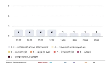 Photo of Прогноз магнитных бурь по часам на 16 декабря 2025 года. Инфографика